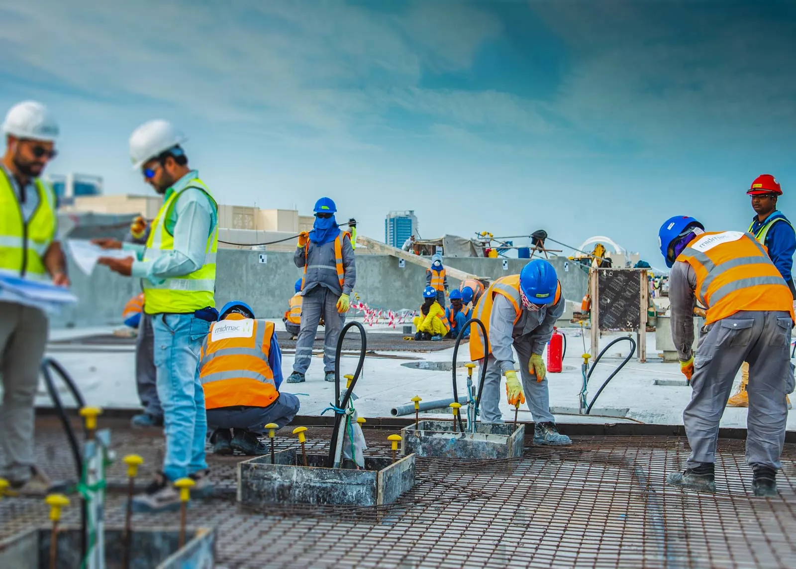 Crew working on site