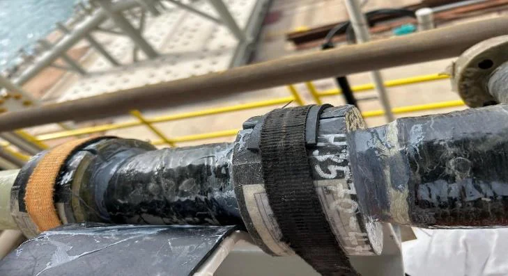 Composite wrap on a pipe
