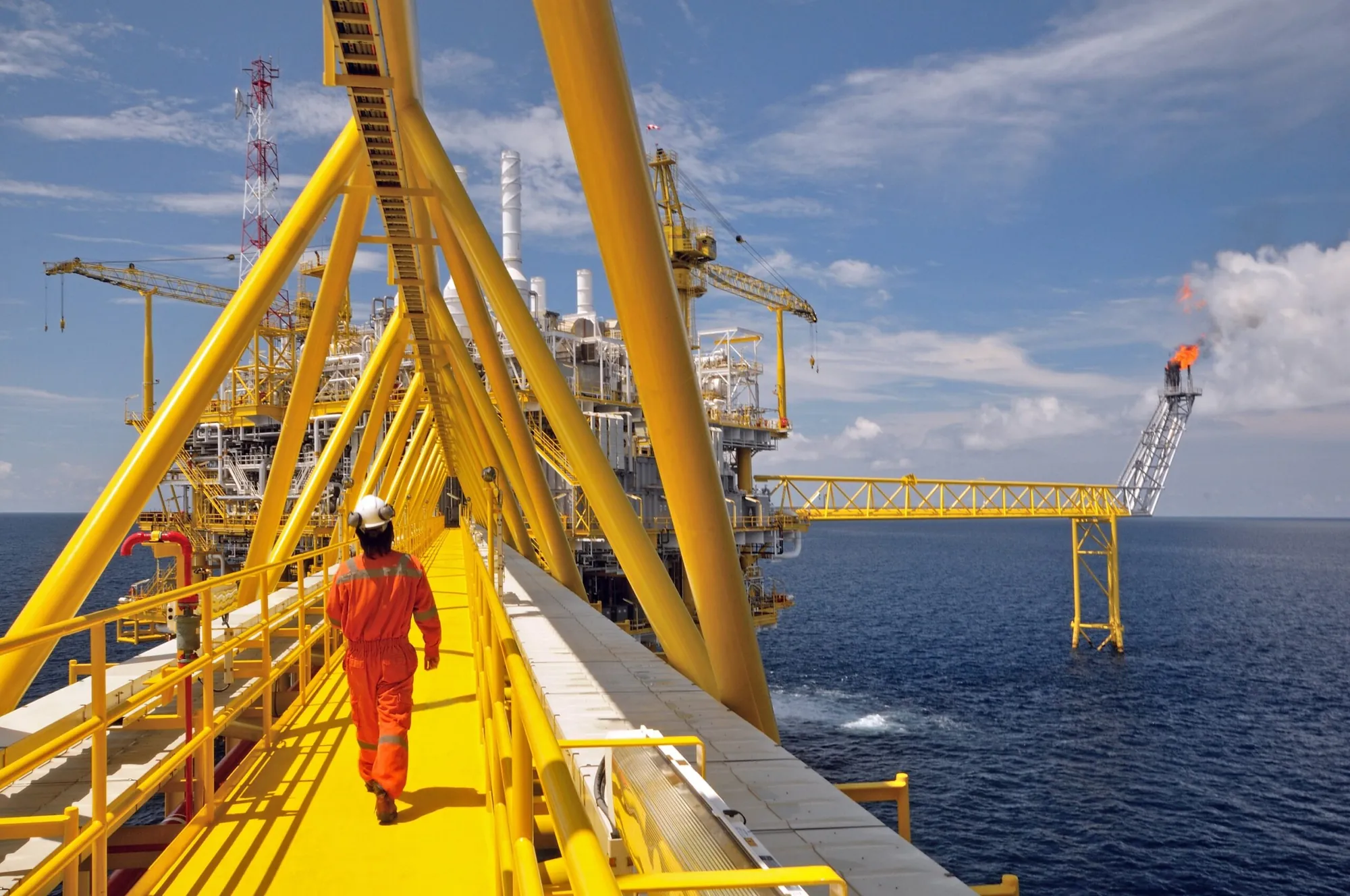 Offshore walkway above the sea